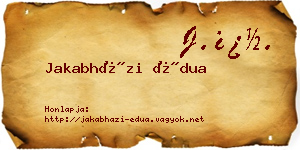 Jakabházi Édua névjegykártya